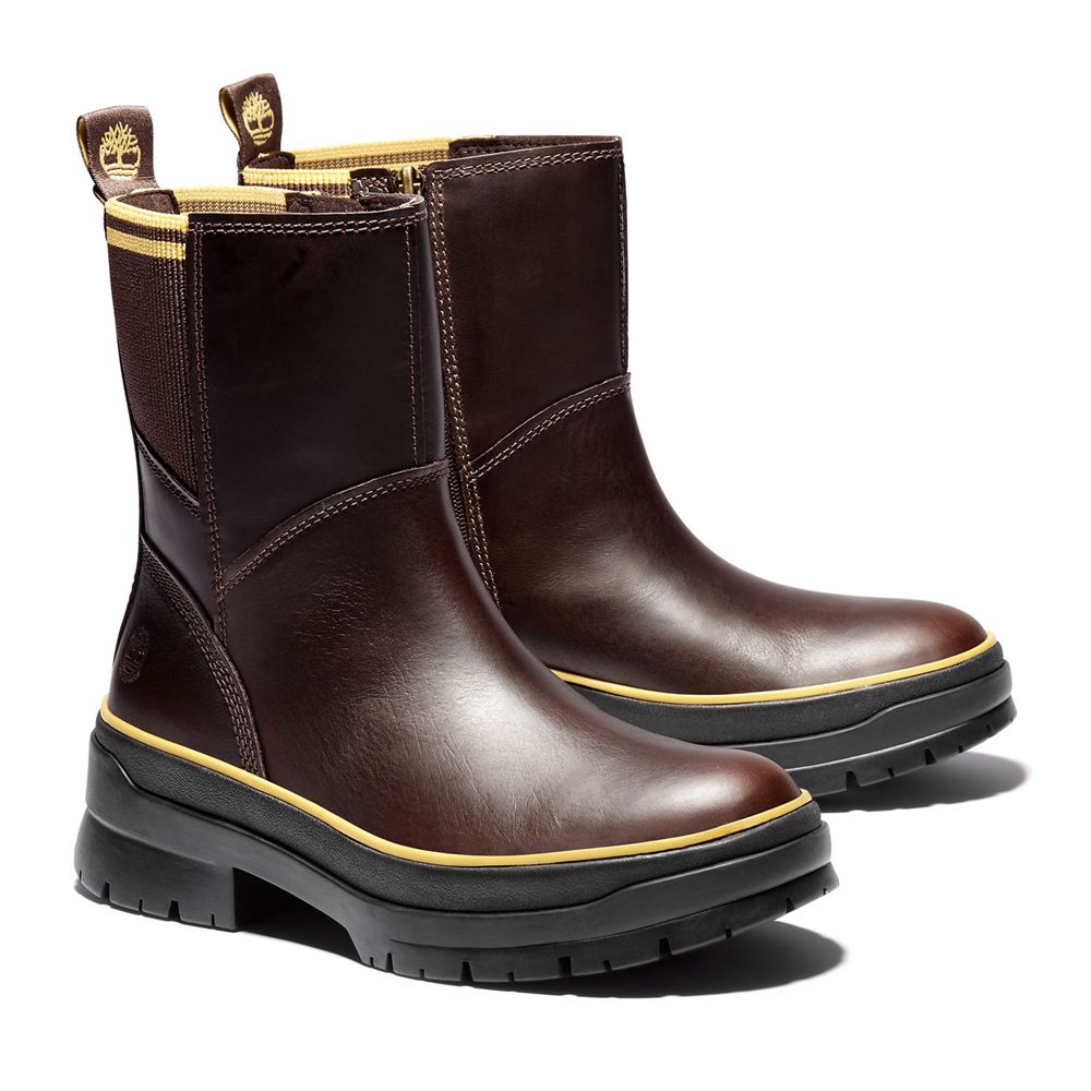 Botas de Invierno Timberland Mujer Malynn Waterproof Side-Zip Marrones Oscuro - Chile PAL-579682